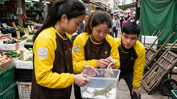 交加街排檔救獲斷尾蜥蜴